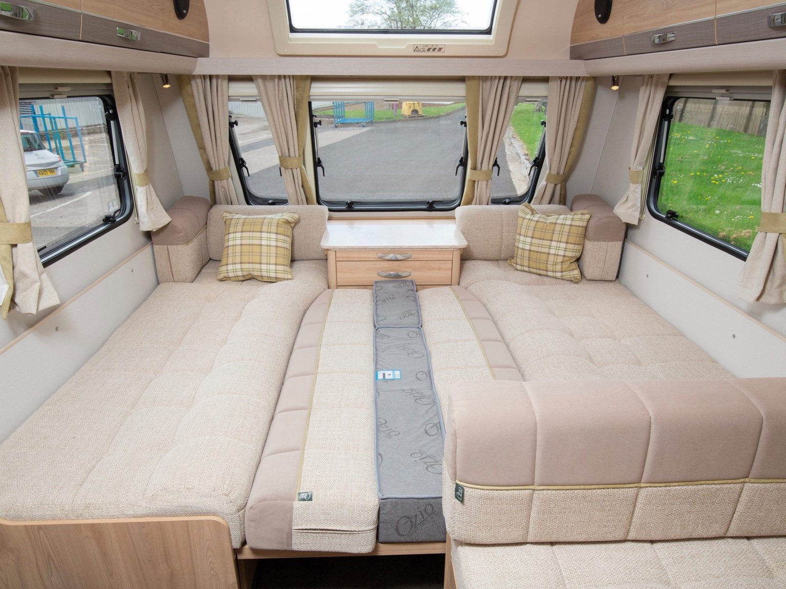 Front lounge arranged as a bed